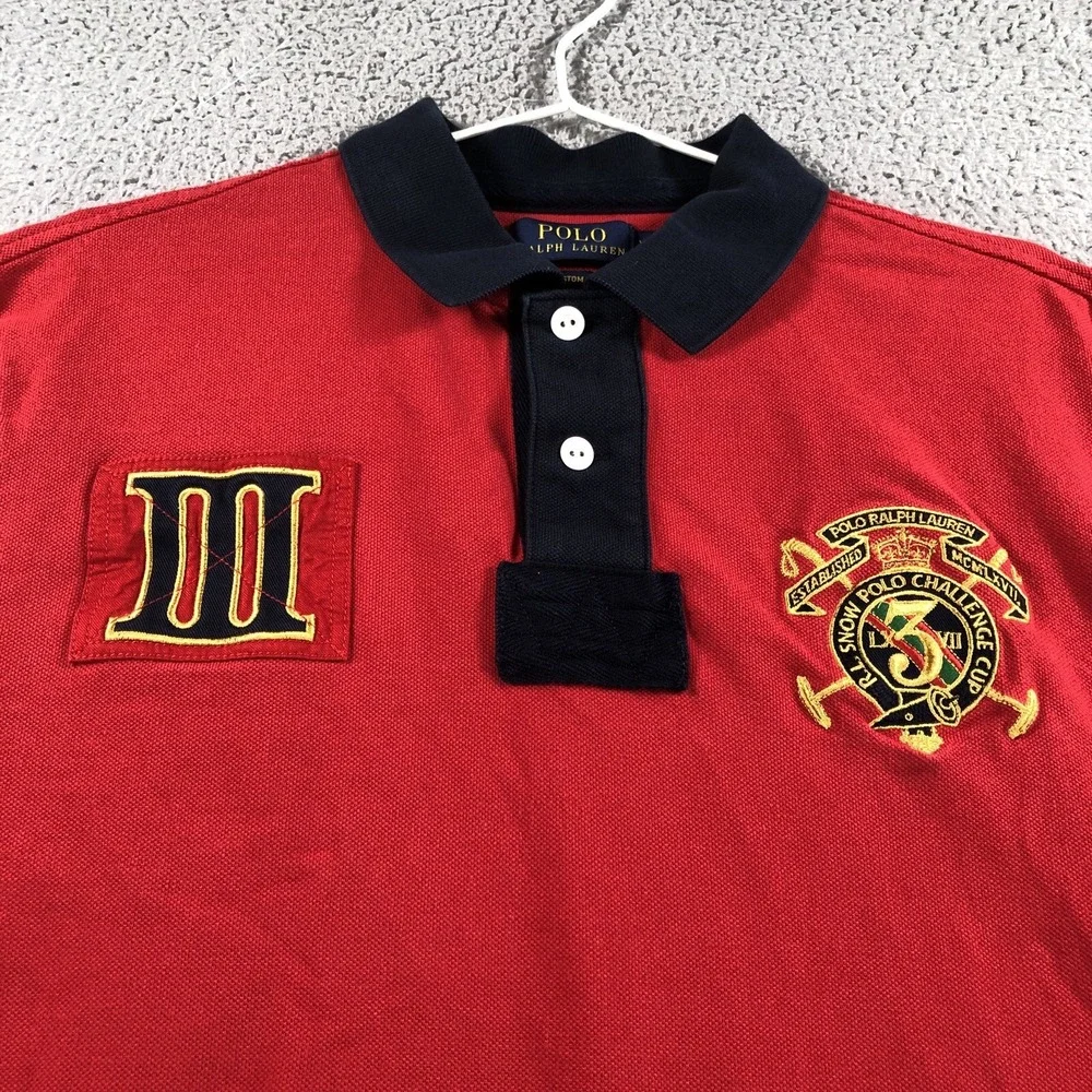 Polo Ralph Lauren Shirt Adult Extra Large Red Rugby‎ Snow Challenge Cup Crest